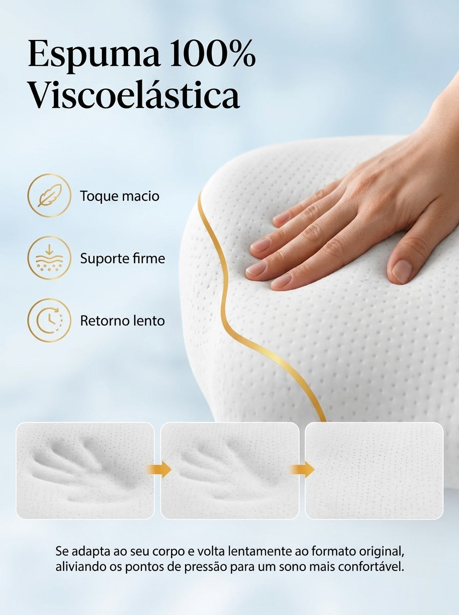 Acorde Renovado Todos os Dias | Travesseiro Cervical Ortopédico Viscoelástico