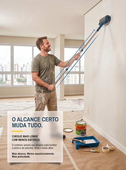 Rolo de Pintura com Extensor 75 cm | Mais Alcance para Paredes e Tetos