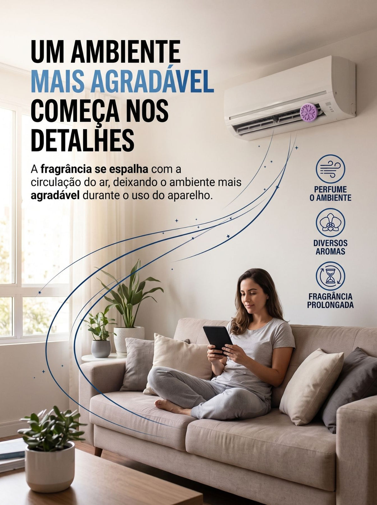 Pastilha para Ar-Condicionado  | Aromatizante de Ação Contínua & Bactericida