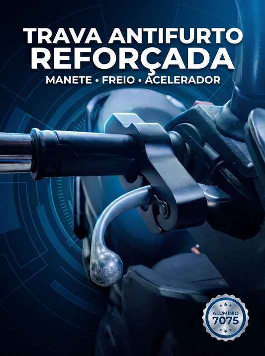 Trava Antifurto Reforçada para Moto | Bloqueio de Manete, Freio e Acelerador