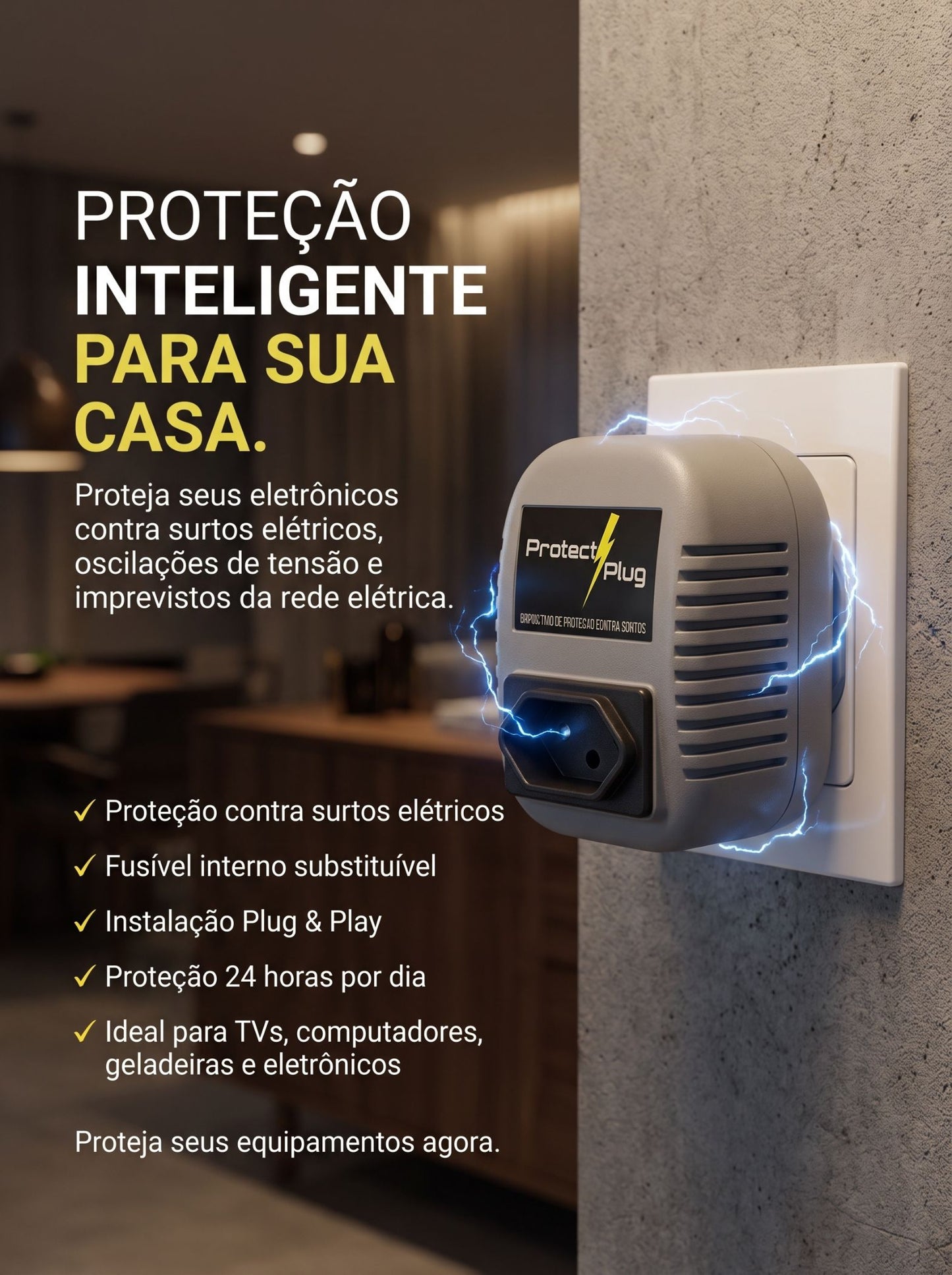 Dispositivo de Proteção Contra Surtos Elétricos Bivolt | Proteja os Eletrônicos