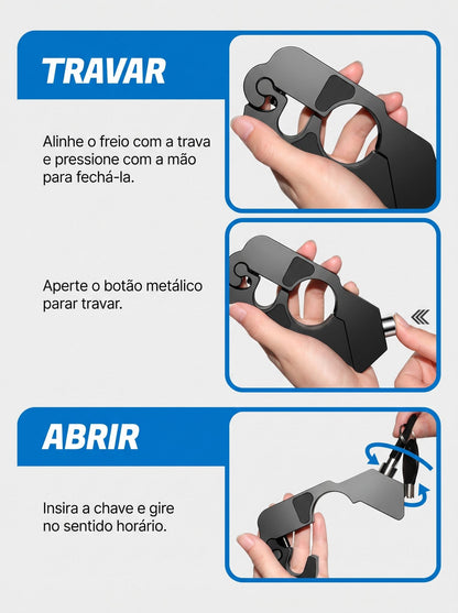 Trava Antifurto Reforçada para Moto | Bloqueio de Manete, Freio e Acelerador