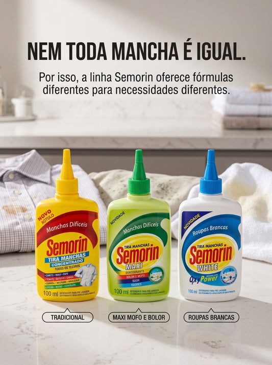 Tira Manchas Semorin | Escolha a Fórmula Certa para Cada Mancha