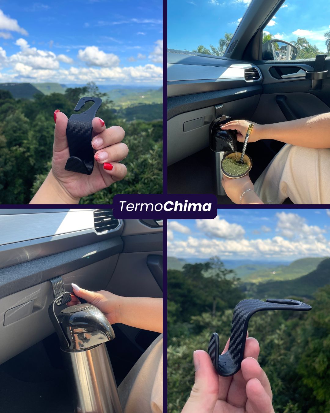 TermoChima | Suporte para Térmica, Garrafas, Bolsas e Sacolas no Carro
