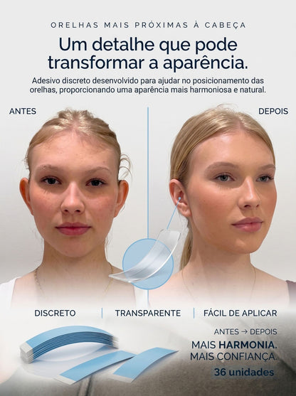 Adesivo Estético para Orelha | Fita Dupla Face Transparente e Discreta Adulto & Criança