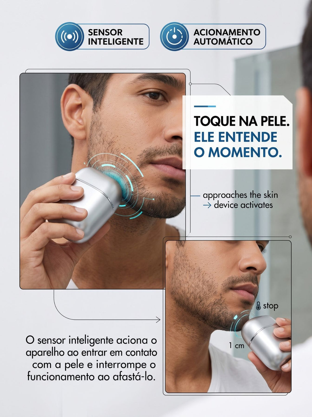 Barbeador Elétrico Portátil | Compacto, Recarregável e à Prova d’Água