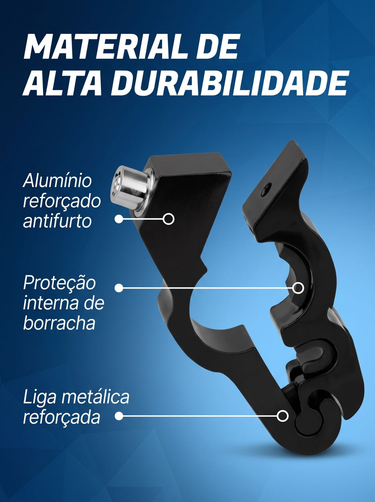 Trava Antifurto Reforçada para Moto | Bloqueio de Manete, Freio e Acelerador