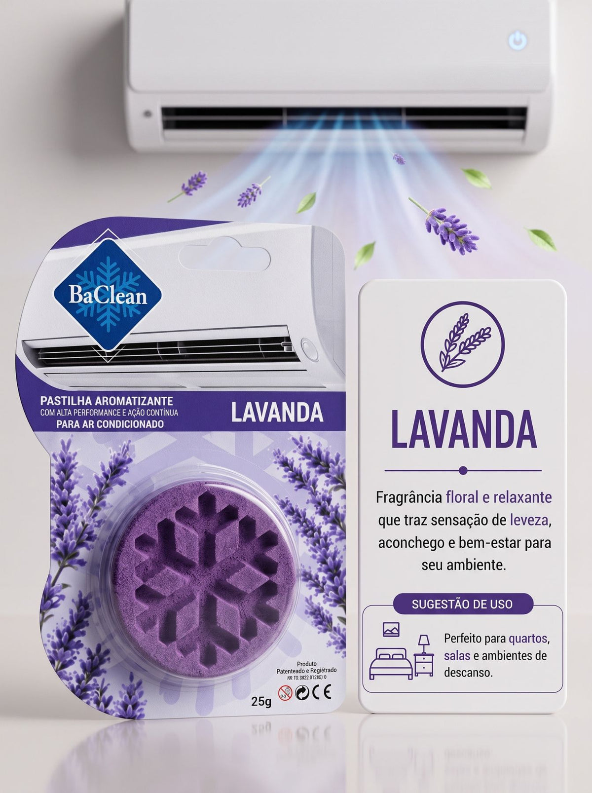 Pastilha para Ar-Condicionado  | Aromatizante de Ação Contínua & Bactericida