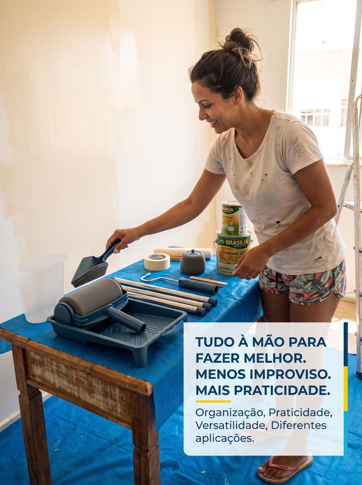 Rolo de Pintura com Extensor 75 cm | Mais Alcance para Paredes e Tetos