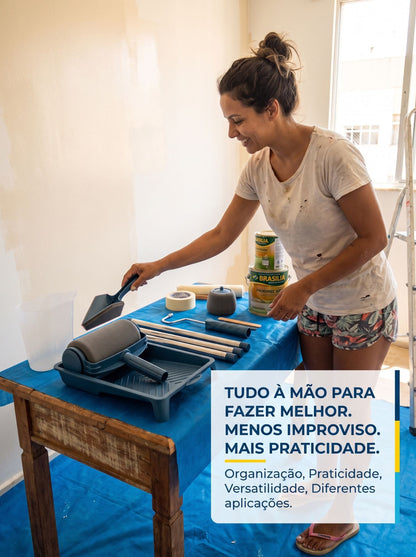 Rolo de Pintura com Extensor 75 cm | Mais Alcance para Paredes e Tetos