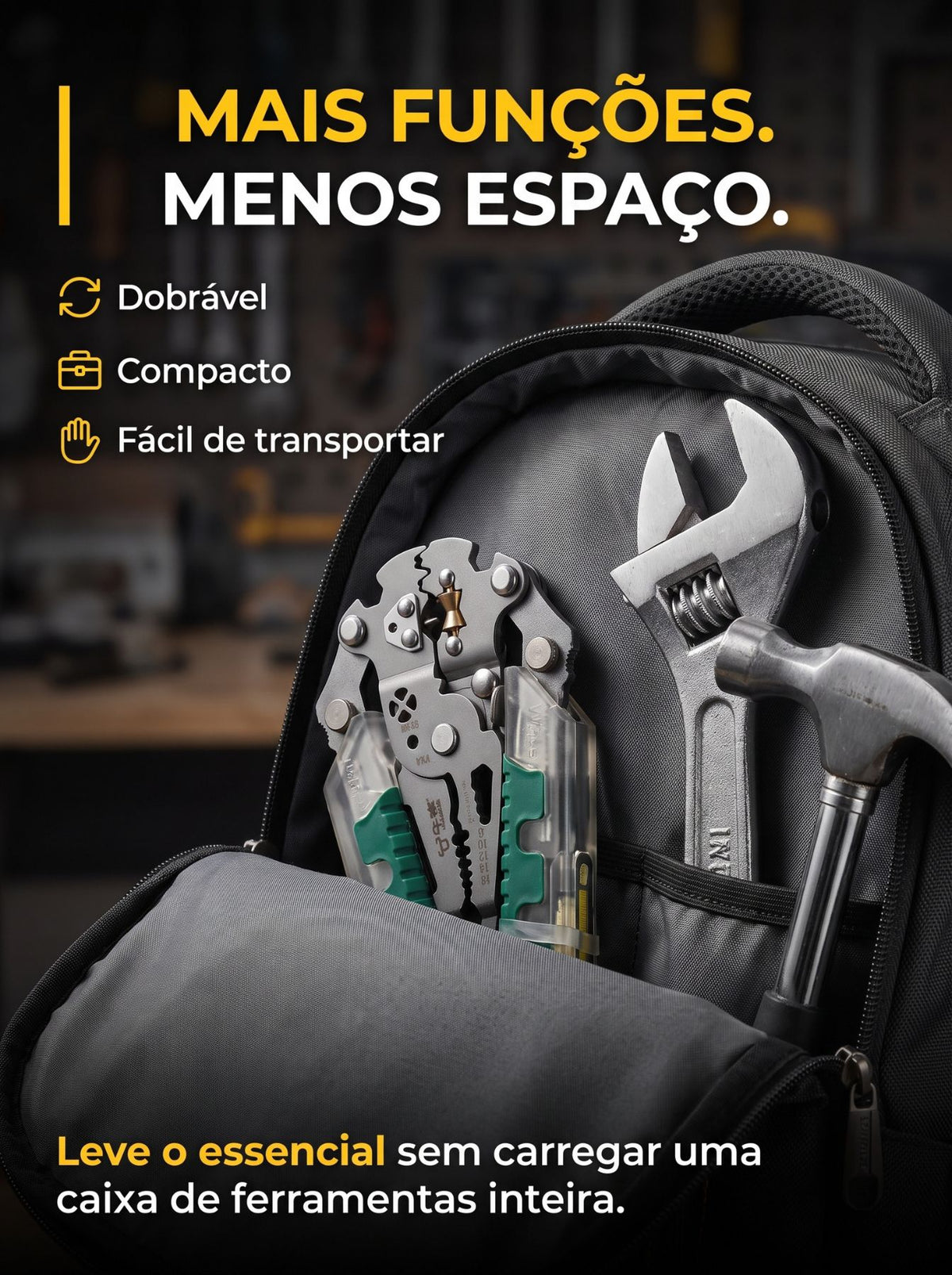 Alicate Multifuncional 18 em 1 para Fios | Decapador, Crimpador, Cortador e Detector de Tensão