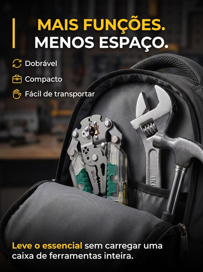 Alicate Multifuncional 18 em 1 para Fios | Decapador, Crimpador, Cortador e Detector de Tensão