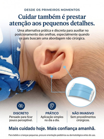 Adesivo Estético para Orelha | Fita Dupla Face Transparente e Discreta Adulto & Criança