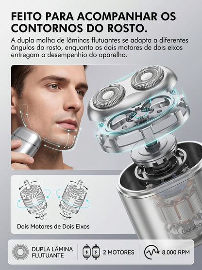 Barbeador Elétrico Portátil | Compacto, Recarregável e à Prova d’Água