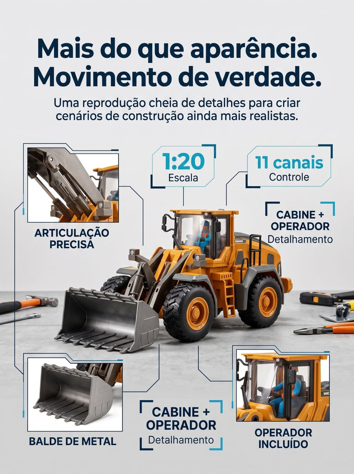 Máquinas de Construção RC com Controle Remoto | A diversão, no controle