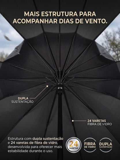 Guarda Chuva Automático Reforçado 24 Varetas | Proteção UV e Uso para Sol e Chuva