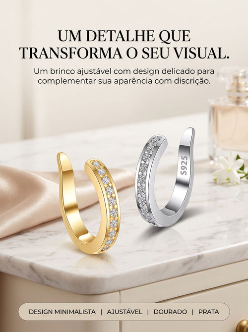 Presilha Estética para Orelha Ajustável | Clipe Discreto Dourado ou Prata