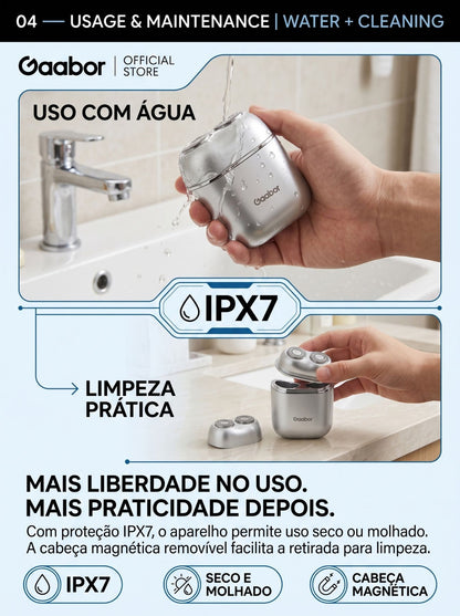 Barbeador Elétrico Portátil | Compacto, Recarregável e à Prova d’Água