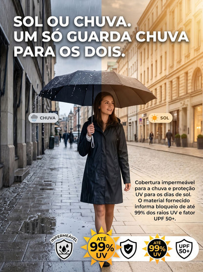 Guarda Chuva Automático Reforçado 24 Varetas | Proteção UV e Uso para Sol e Chuva