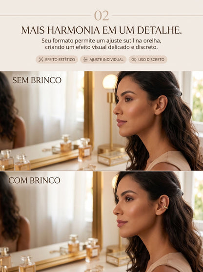 Presilha Estética para Orelha Ajustável | Clipe Discreto Dourado ou Prata