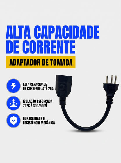 Adaptador 20A para 10A 90° | Mais Espaço, Mais Segurança e Melhor Encaixe