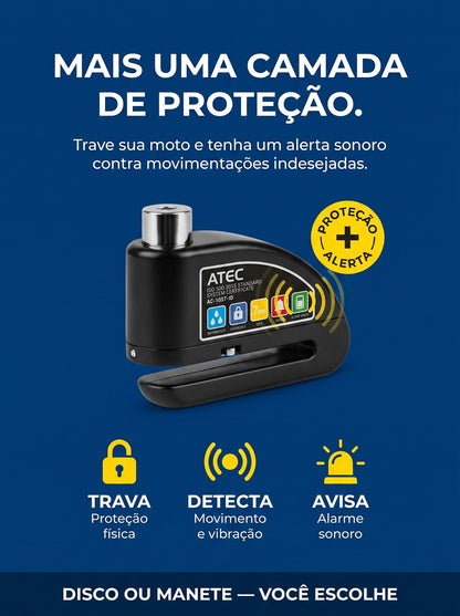 Trava Antifurto com Alarme para Moto | Sensor de Movimento