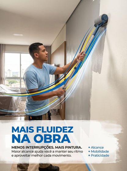 Rolo de Pintura com Extensor 75 cm | Mais Alcance para Paredes e Tetos