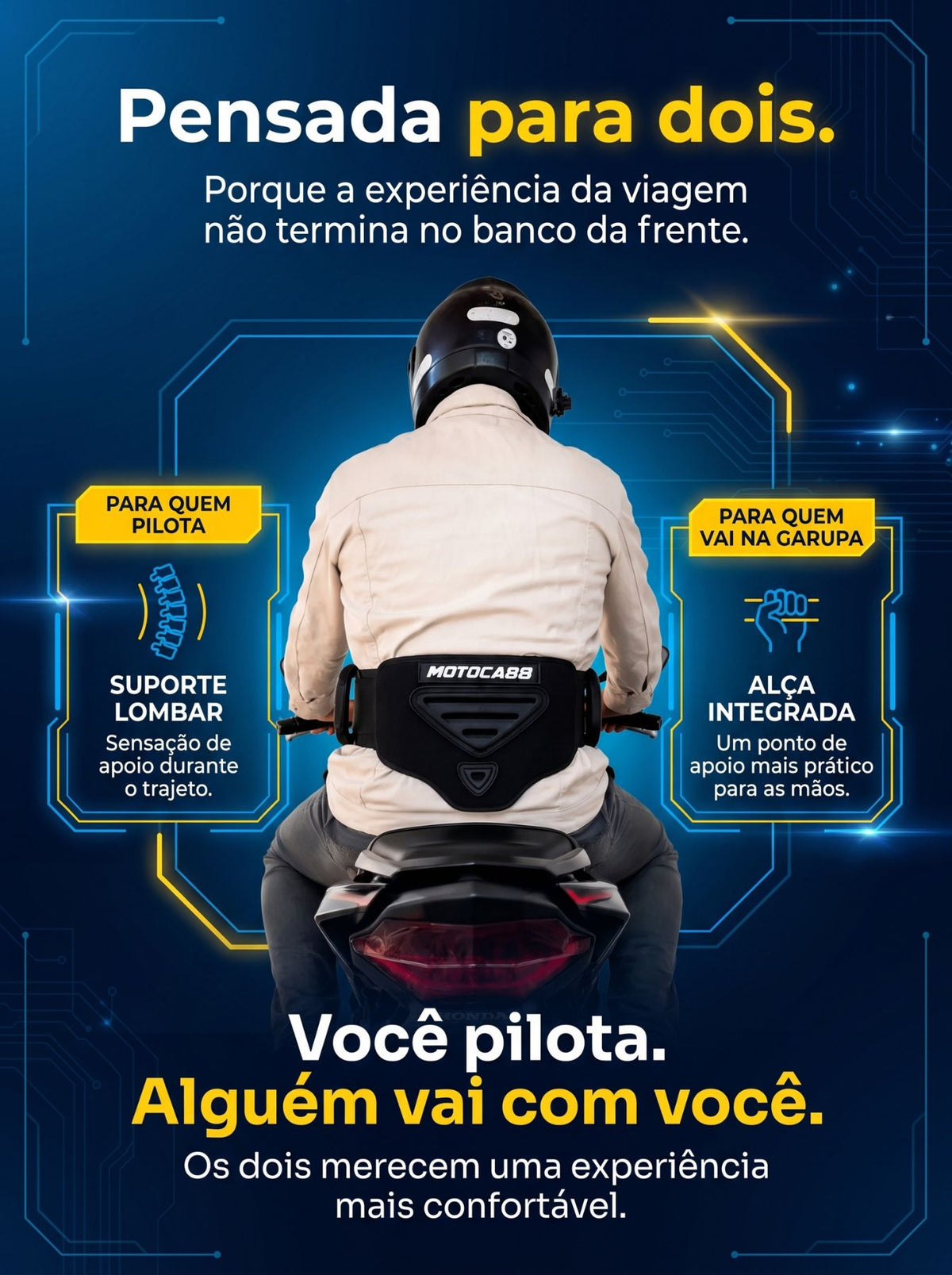Cinta Lombar apoio para quem pilota | Mais Apoio e Conforto para Passageiro