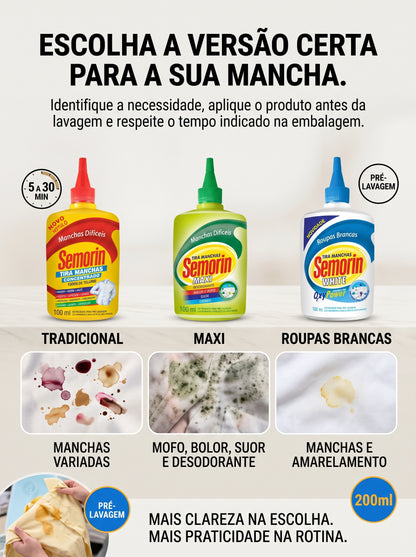 Tira Manchas Semorin | Escolha a Fórmula Certa para Cada Mancha