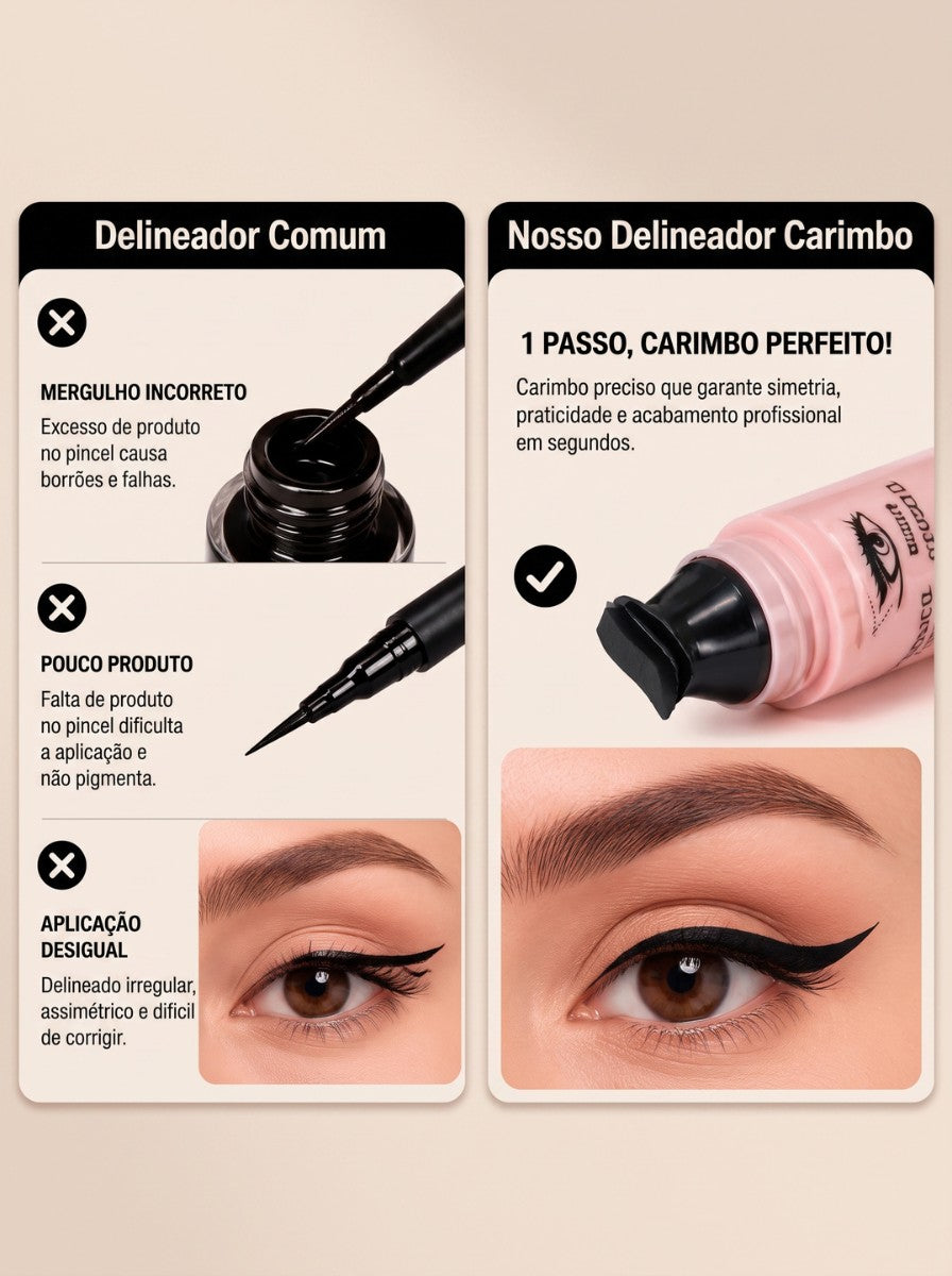 Delineado Perfeito em Segundos | À Prova D'Água Caneta | Delineadora Carimbo 2 em 1