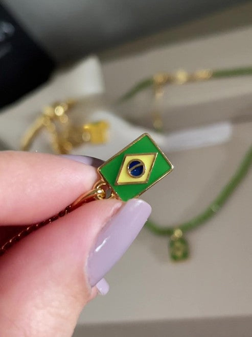 Coleção Brilha Brasil ✨ Banhado Brincos + Colar