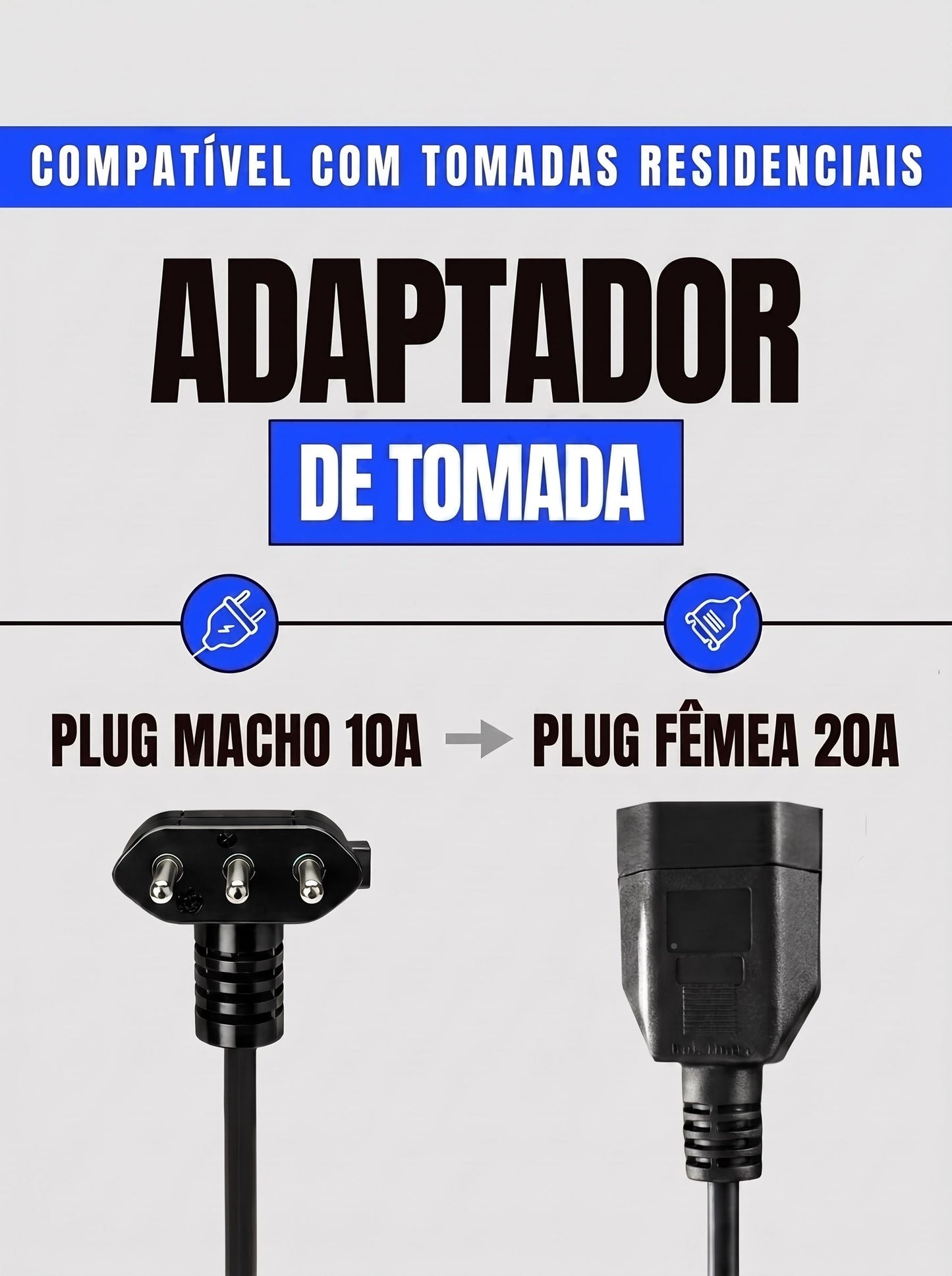Adaptador 20A para 10A 90° | Mais Espaço, Mais Segurança e Melhor Encaixe