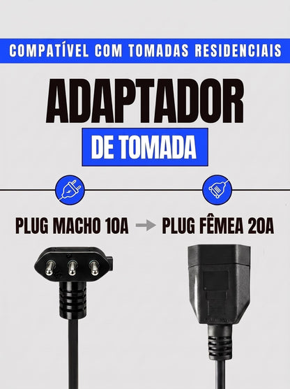 Adaptador 20A para 10A 90° | Mais Espaço, Mais Segurança e Melhor Encaixe