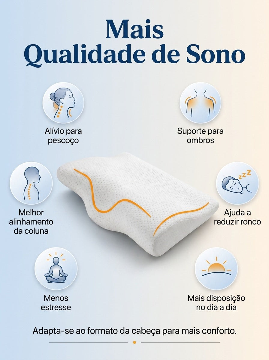Acorde Renovado Todos os Dias | Travesseiro Cervical Ortopédico Viscoelástico