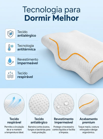 Acorde Renovado Todos os Dias | Travesseiro Cervical Ortopédico Viscoelástico