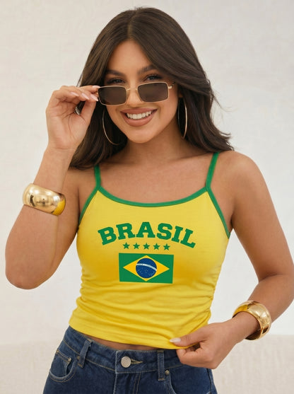 Regata Baby Look Brasil ✨