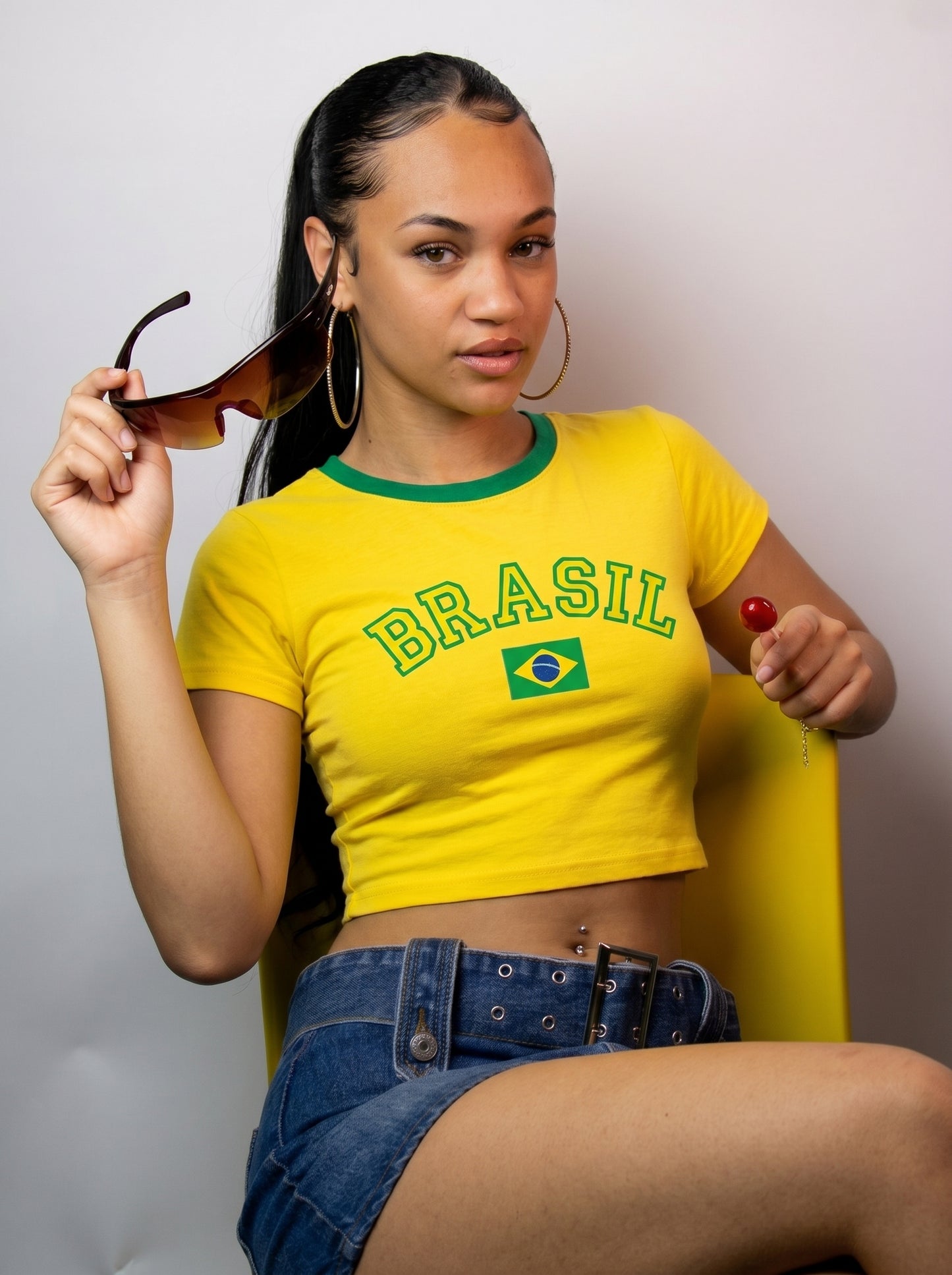 Cropped Oversized Brasil Feminino ✨